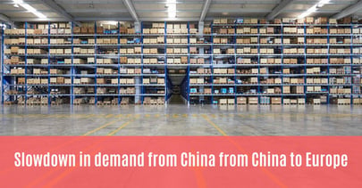 filled shelves in a warehouse.