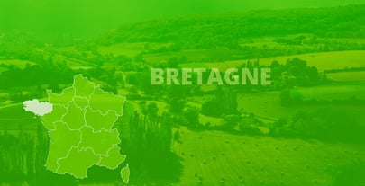 Carte avec avec l'accent sur la Bretagne