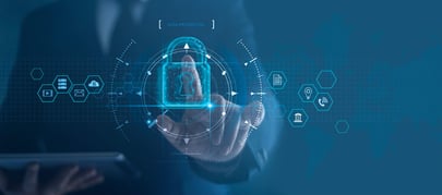 Icône de cadenas et réseau de technologie internet