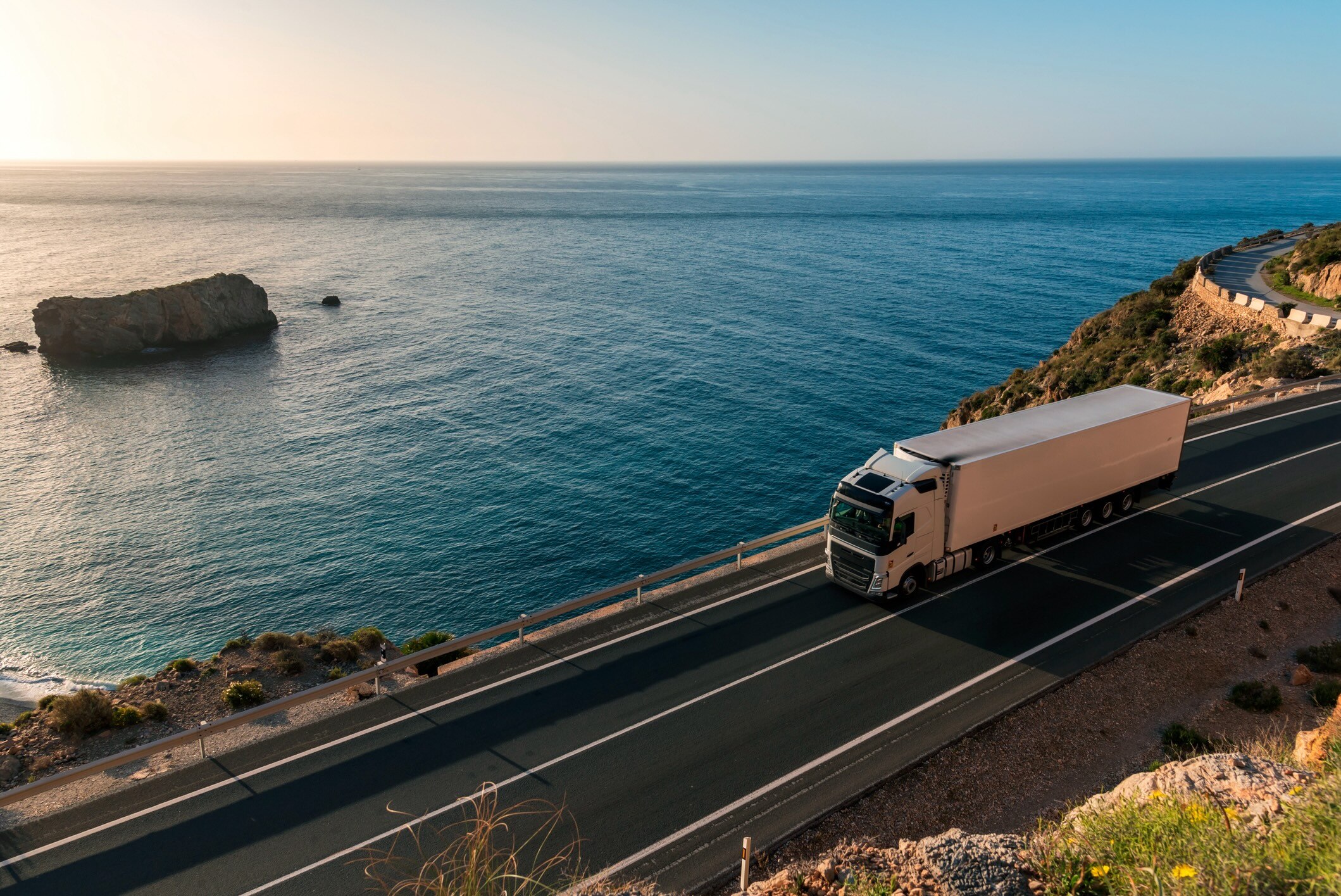 road-truck-sea-side
